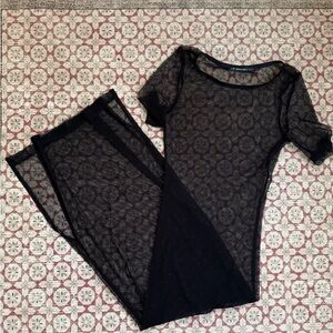 mesh black maxi dress
